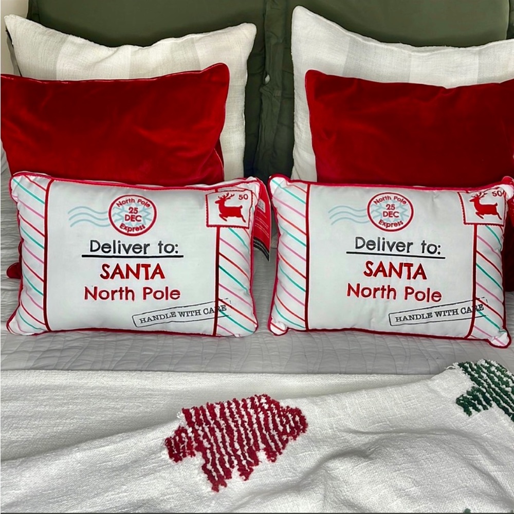 Two Letters to Santa Christmas Pillows